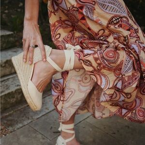 Soludos Cream Espadrille Wedges